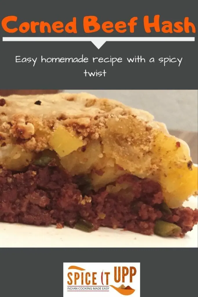 Easy Canned Corned Beef hash recipe pinterest image 