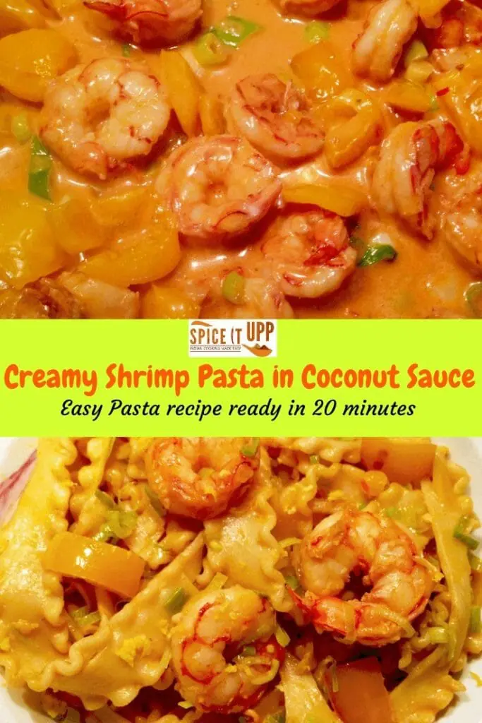 Easy shrimp pasta recipe, garlic shrimp pasta recipe in coconut milk