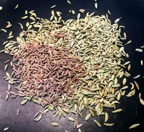 Roasted fennel seeds and cumin seeds