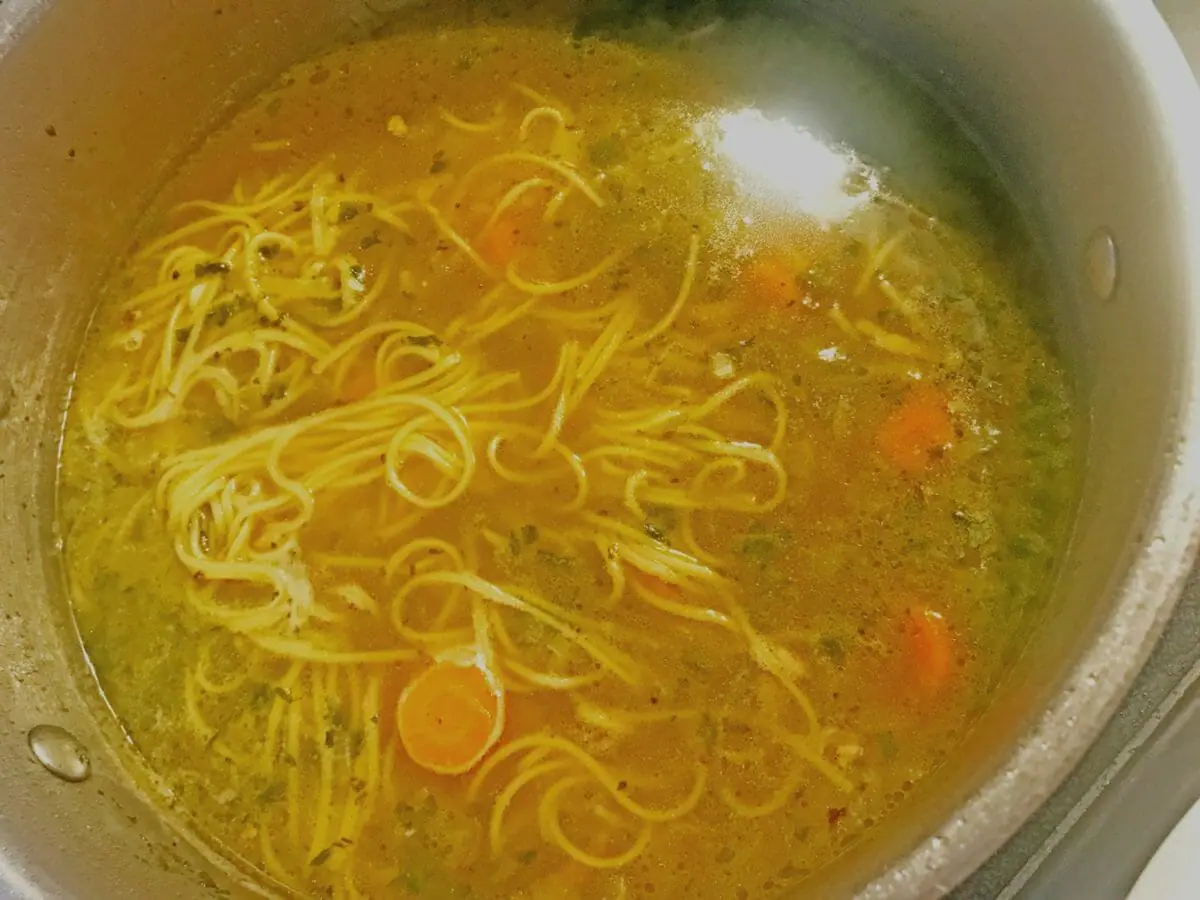 Make broth for the chicken soup