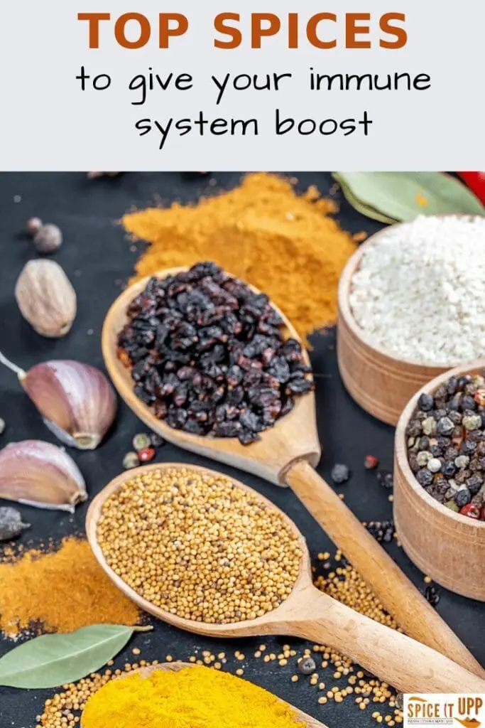 Pinterest image on list of best ayurvedic immunity booster spices