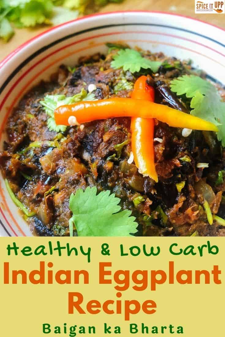 Roasted Eggplant Bharta - Spiceitupp