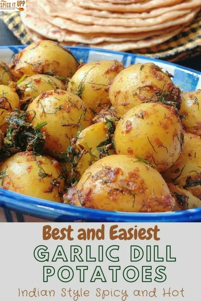 Dill and potatoes recipe pinterest image