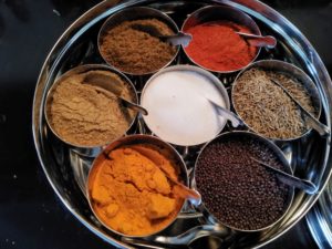 An Indian Masala Dabba With Essential Indian spices